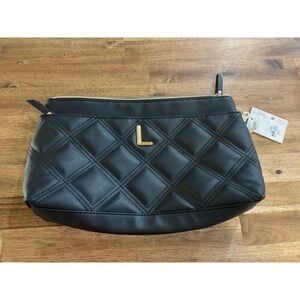 PRIMARK Initial L Toiletry Makeup Bag Quilted Travel Zippered NWT